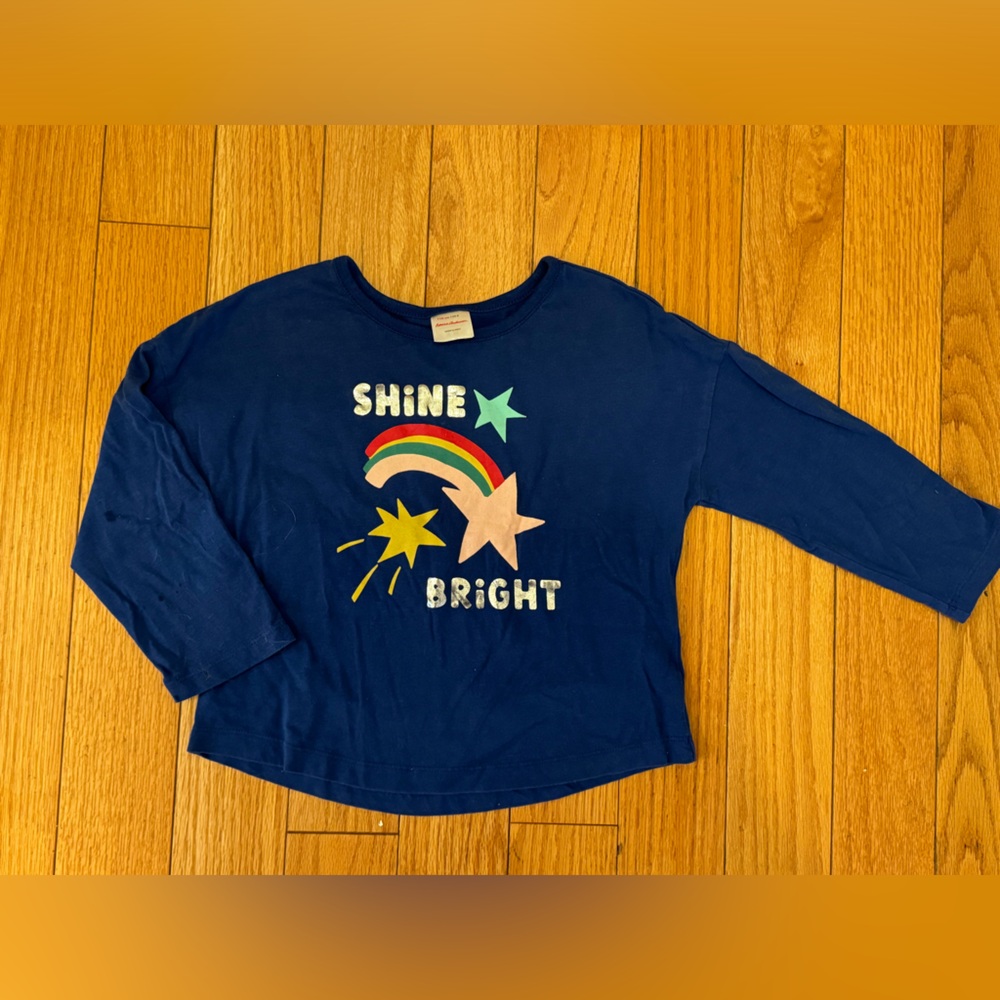 Hanna Anderson Long Sleeve Girls Size 5 Blue Shirt